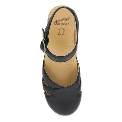 Top image of Margreta Mary Jane Clog Black Leather