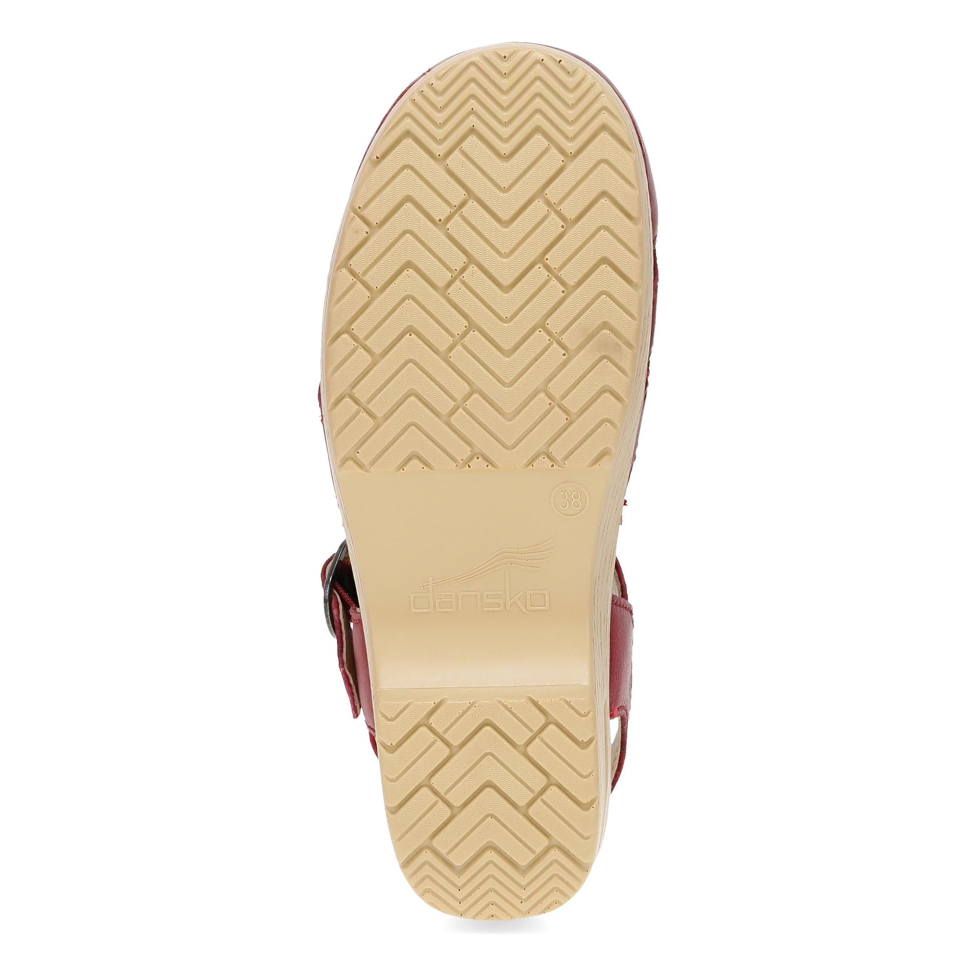 Bottom image of Margreta Mary Jane Clog Red