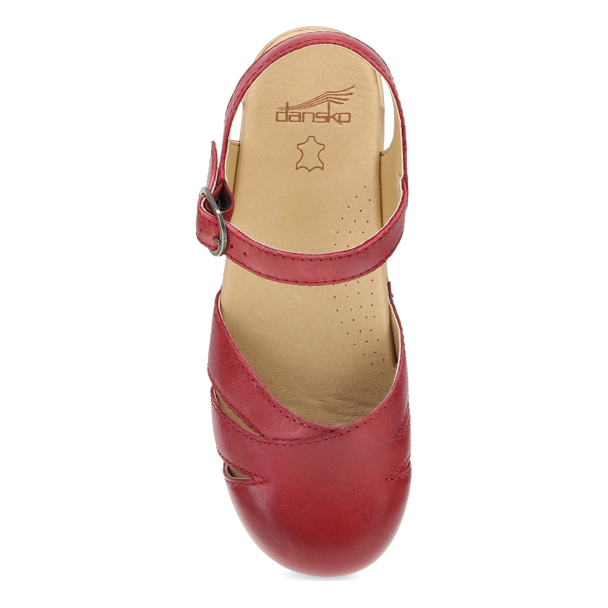 Top image of Margreta Mary Jane Clog Red