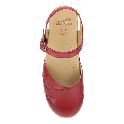 Top image of Margreta Mary Jane Clog Red