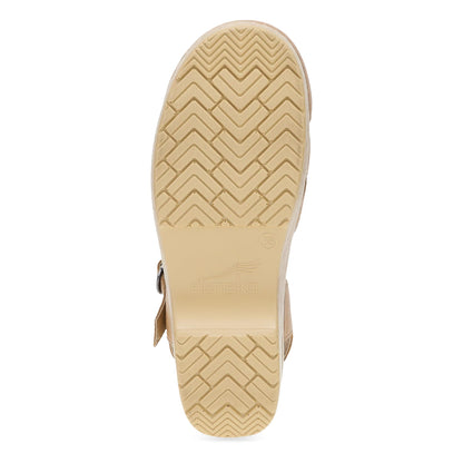 Bottom image of Margreta Mary Jane Clog Honey Distressed