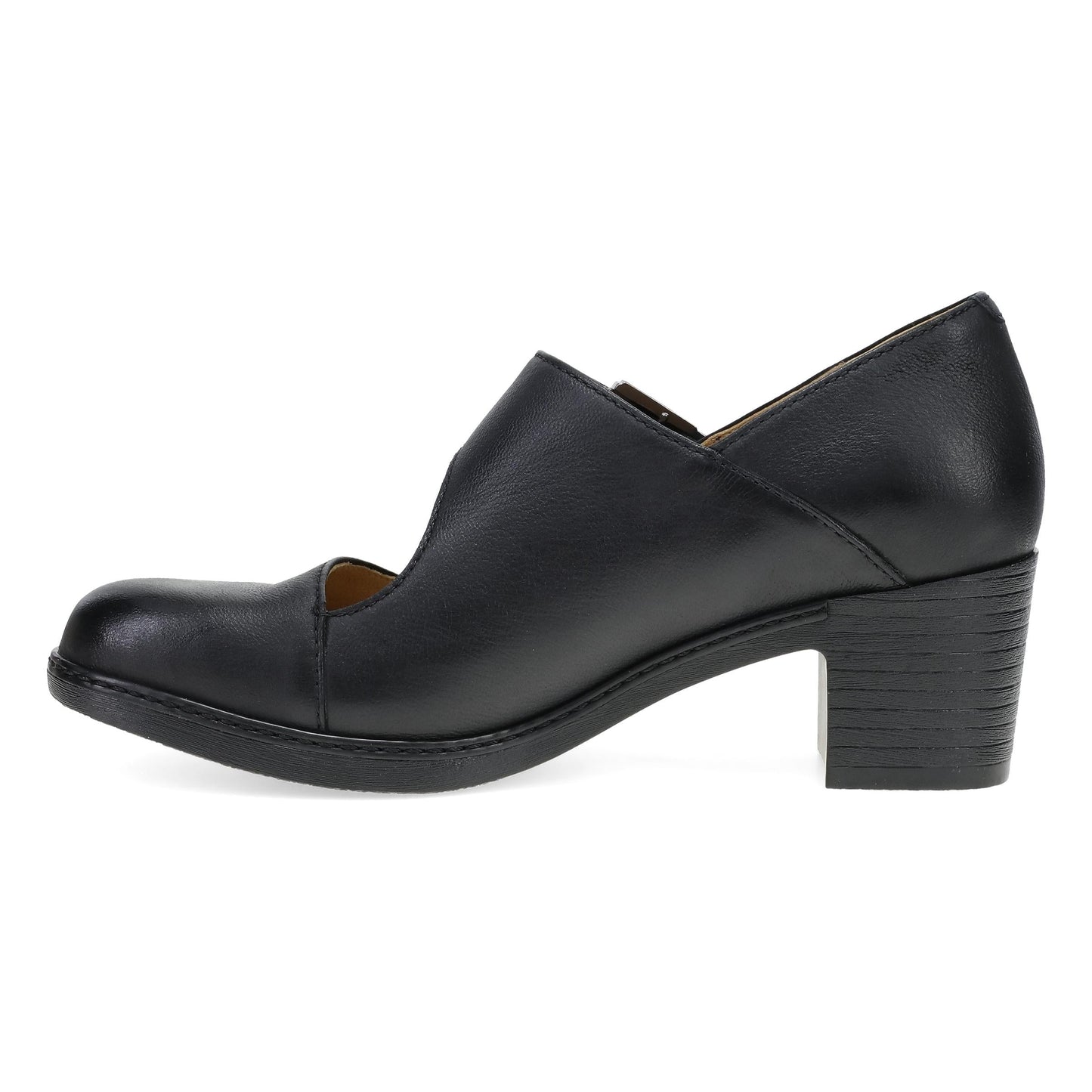 Side image of Marigold Black Leather