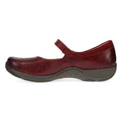Side image of Stacy Red Waxy Burnished