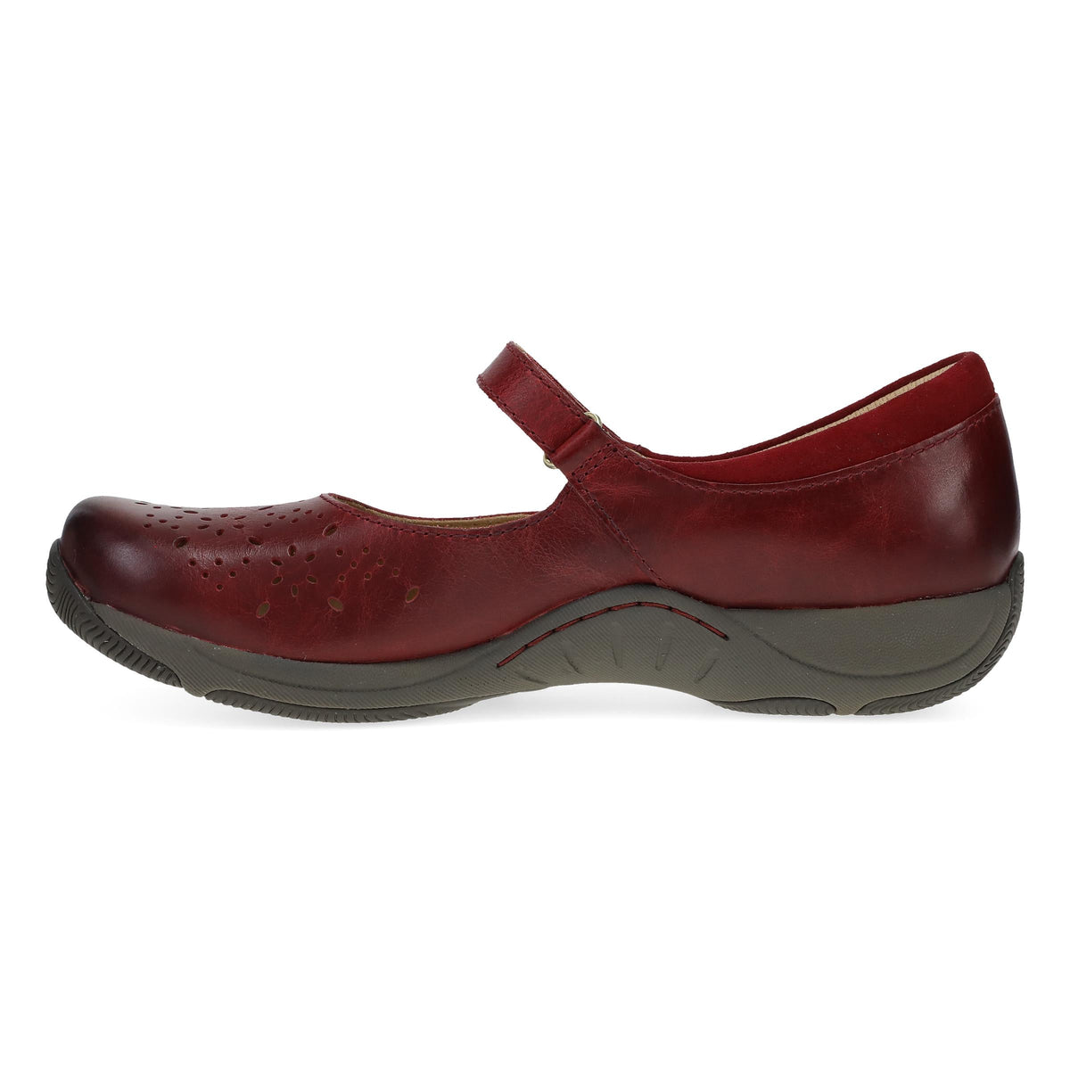 Side image of Stacy Wide Red Waxy Burnished
