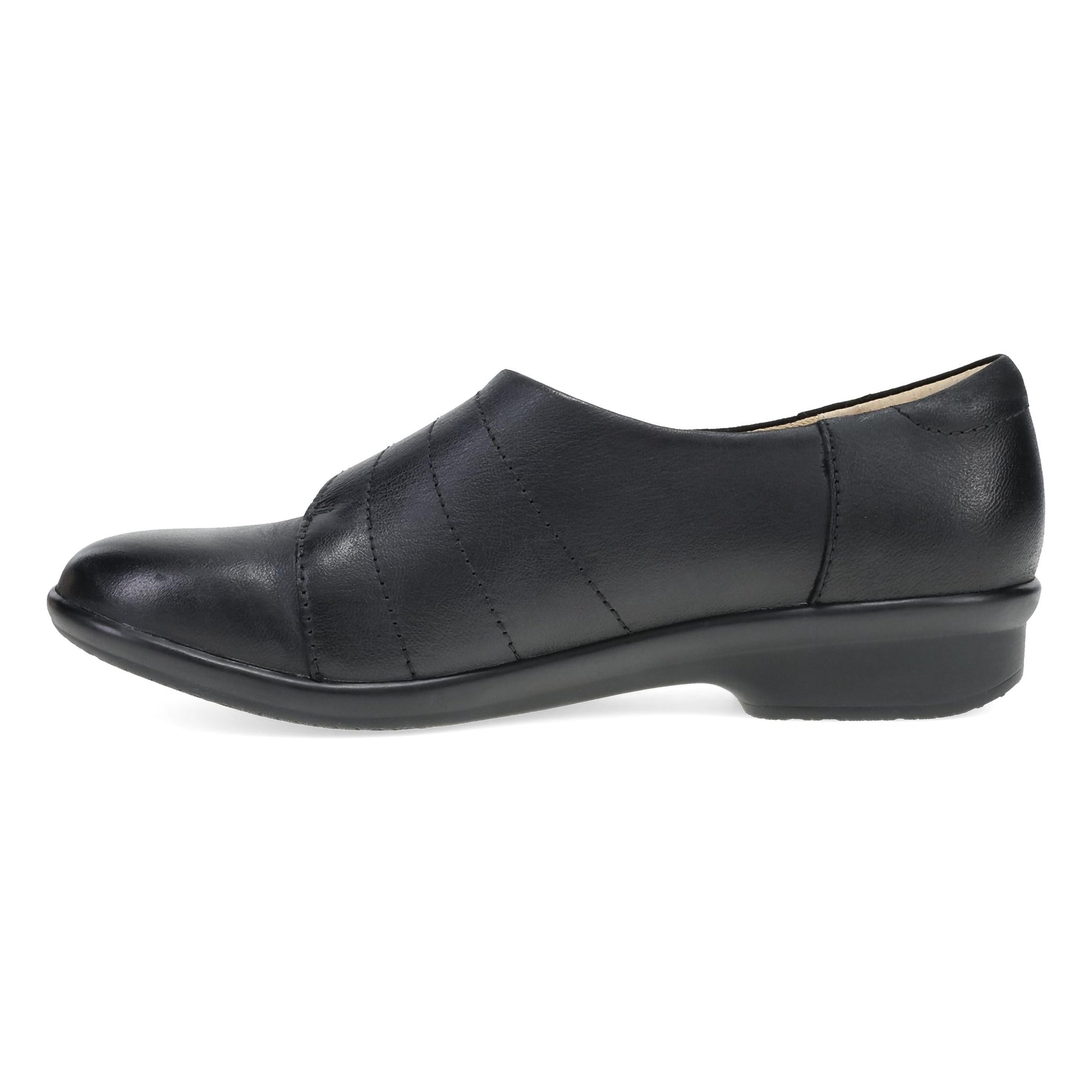Side image of Chelsie Wide Black Leather
