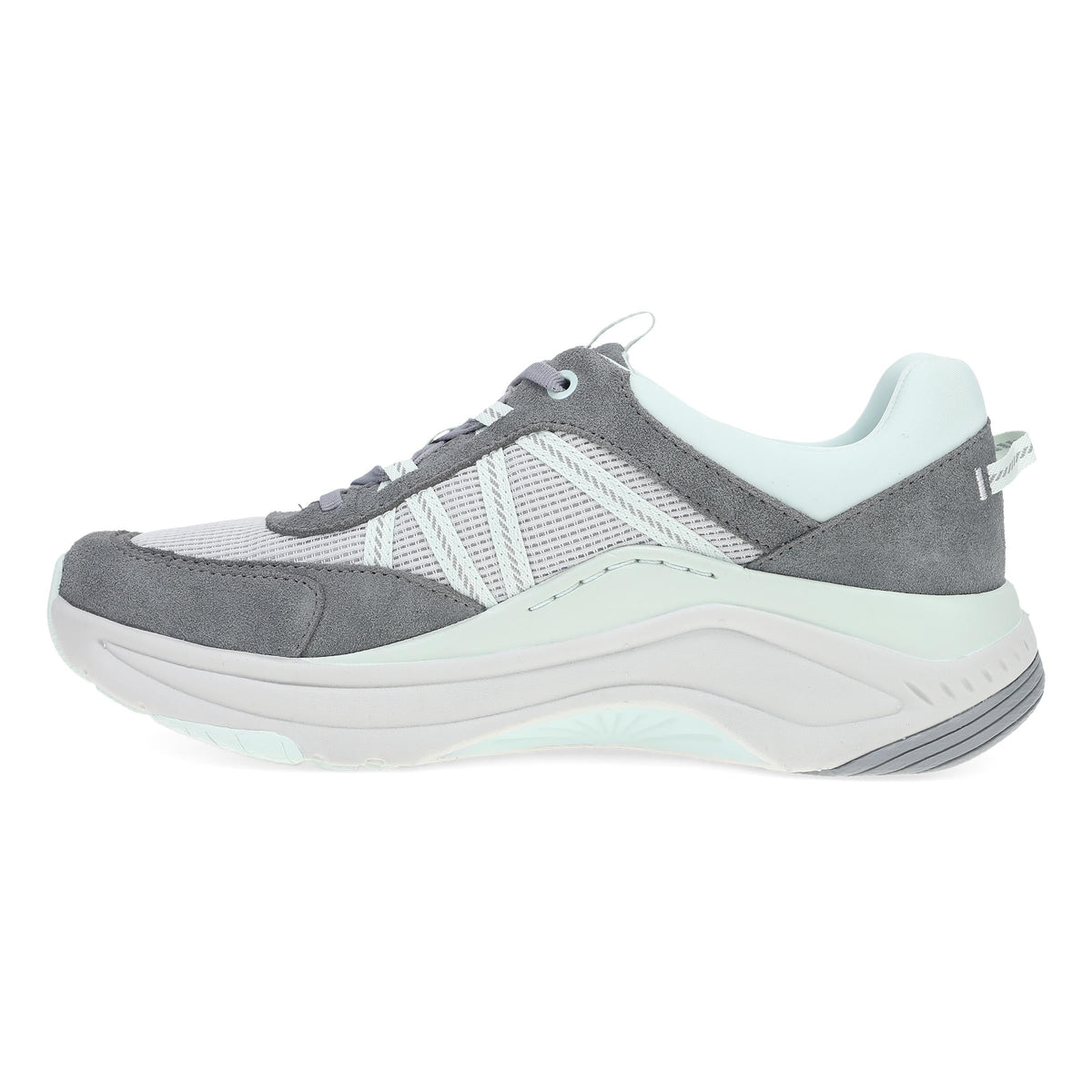 Side image of Poppy Frost Grey Suede