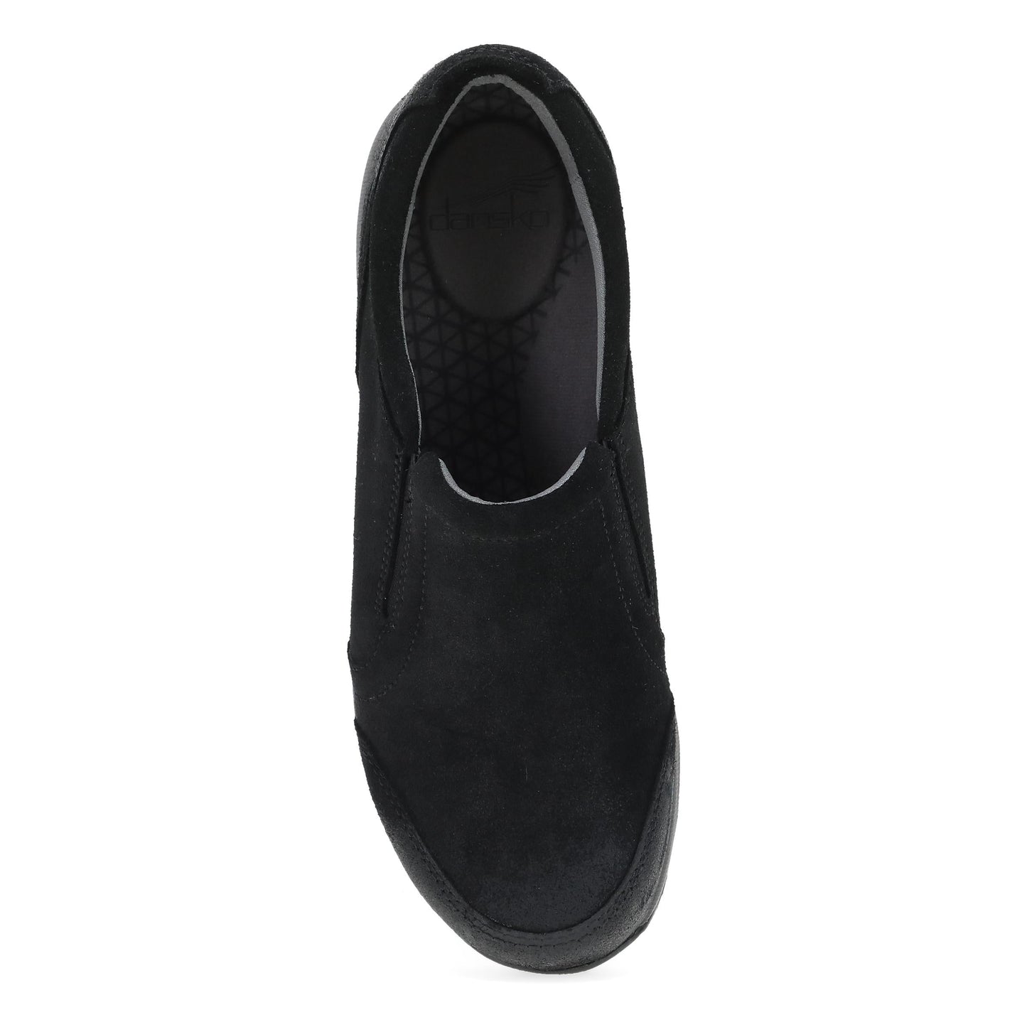 Top image of Pippy Wide Black Waterproof Burnished Suede