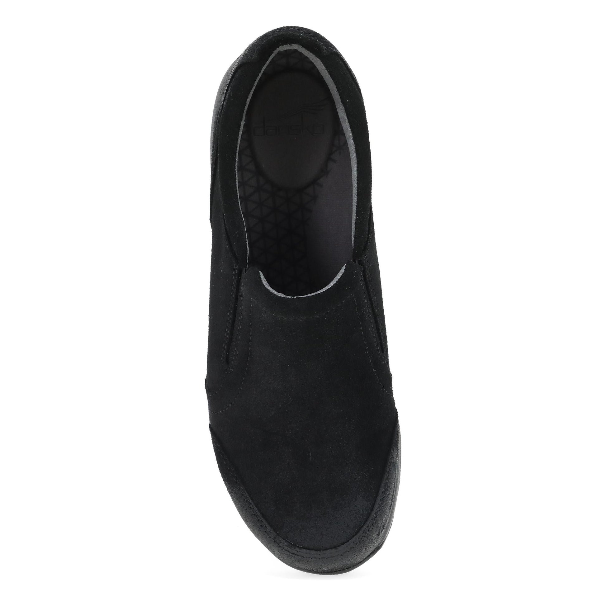 Top image of Pippy Wide Black Waterproof Burnished Suede