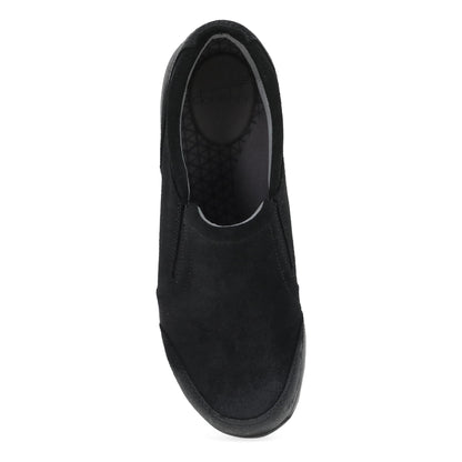 Top image of Pippy Wide Black Waterproof Burnished Suede
