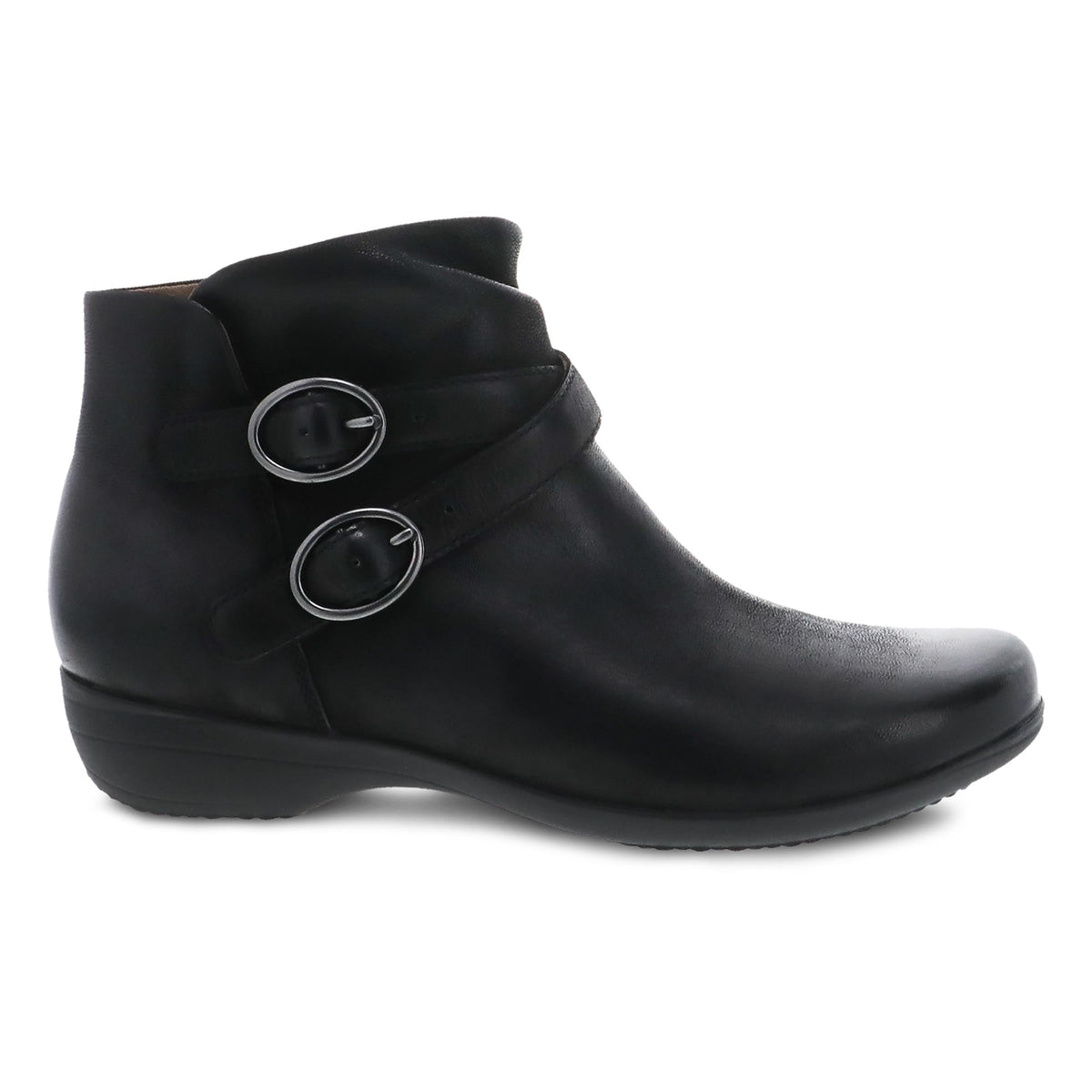 Side image of Faithe Black Burnished Nubuck