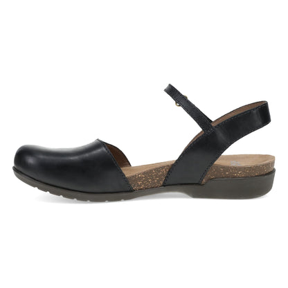 Side image of Rowan Wide Black Waxy Burnished