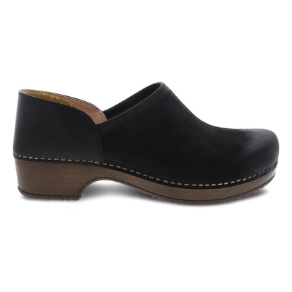 Side image of Brenna Black Burnished Suede