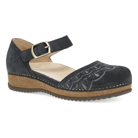 Primary image of Mae Charcoal Embroidered Suede