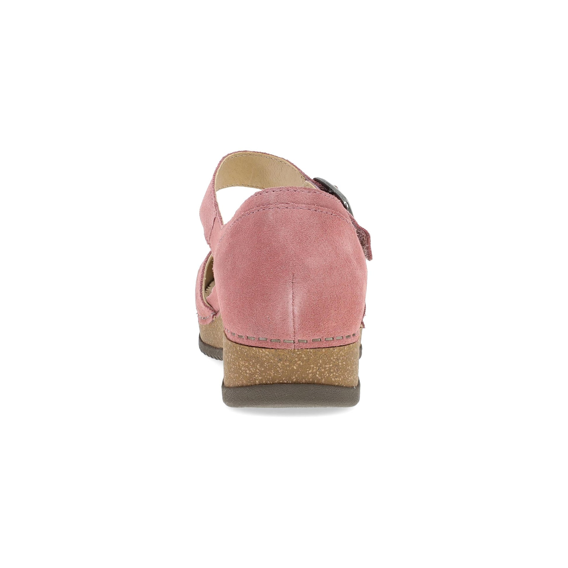 Heel image of Mae Ash Rose Embroidered Suede