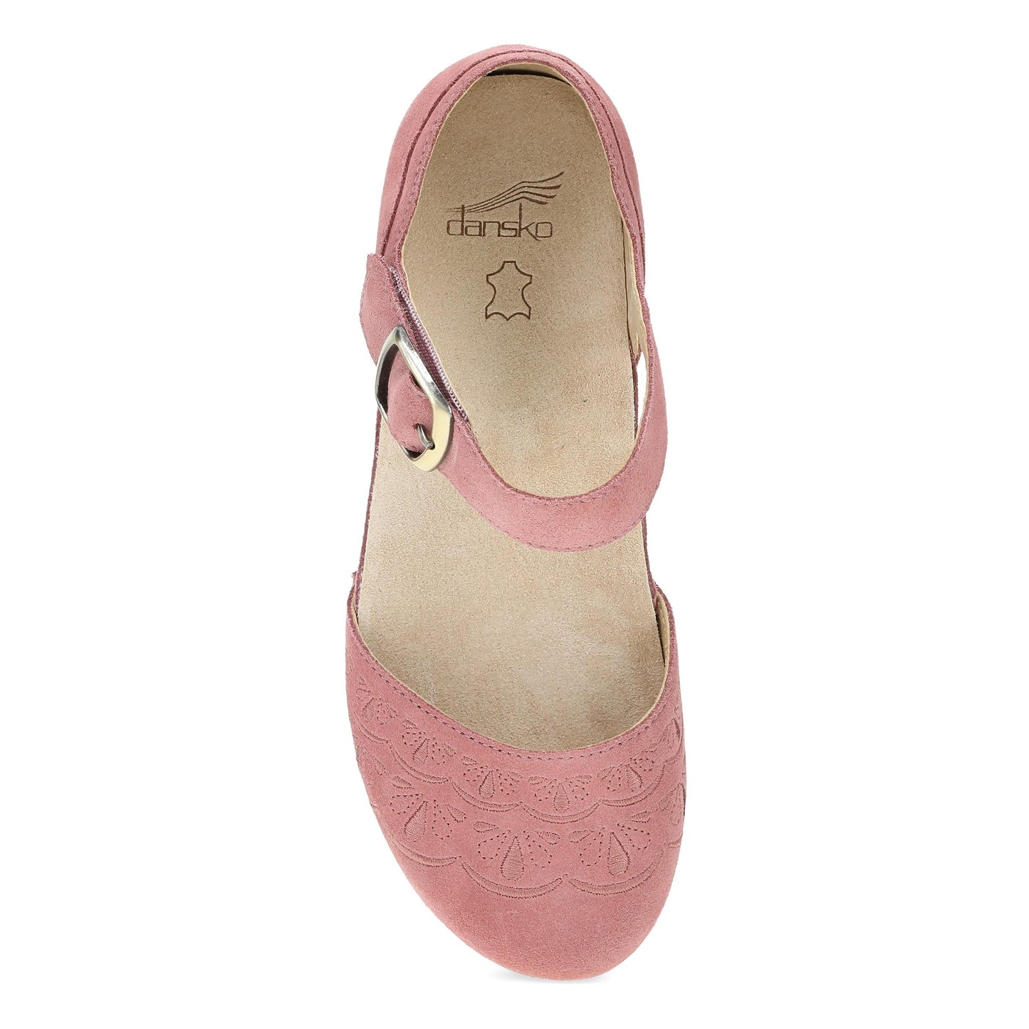 Top image of Mae Ash Rose Embroidered Suede