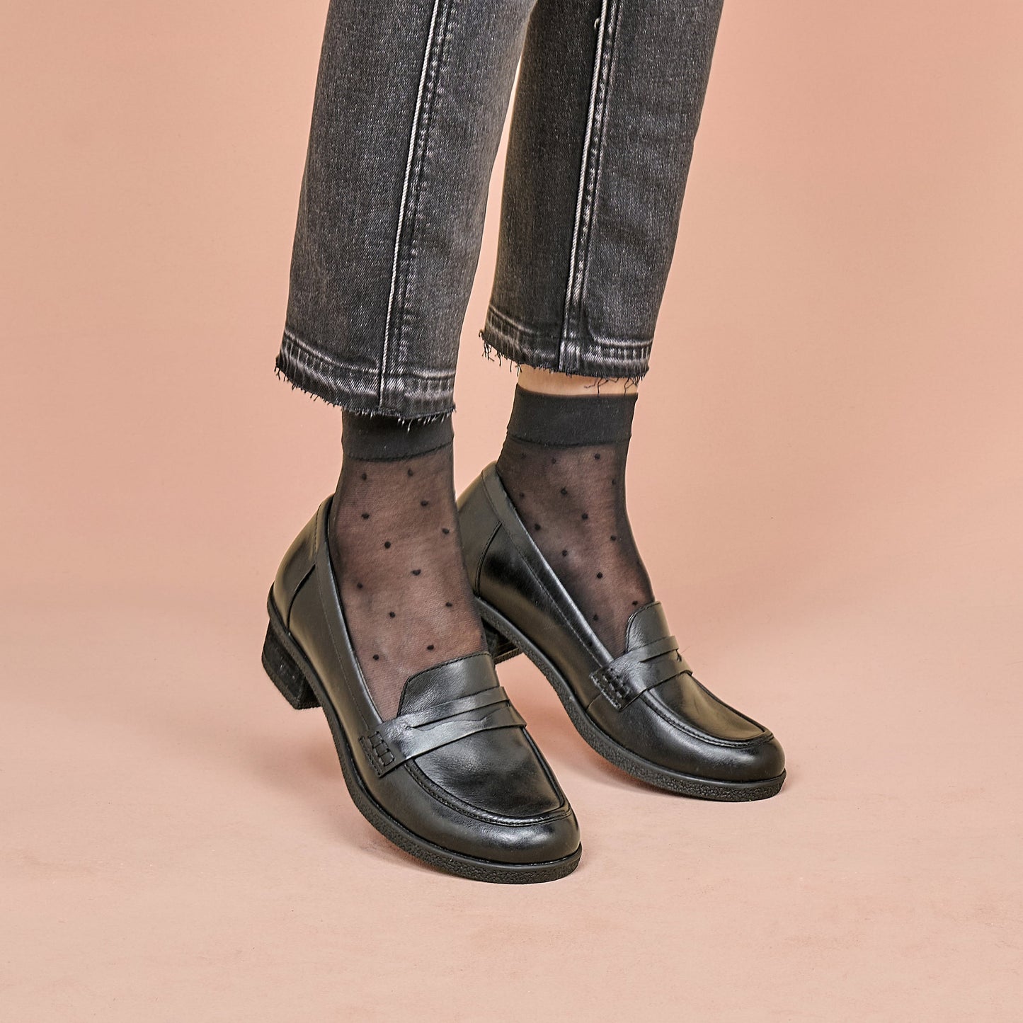 Danica Wide Black Waterproof Burnished