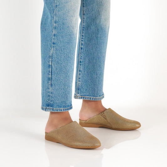 Lysa Mink/Gold Leather