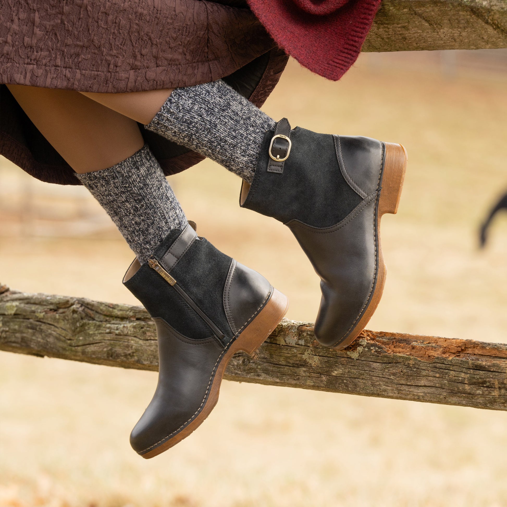 Monique Black Burnished Calf