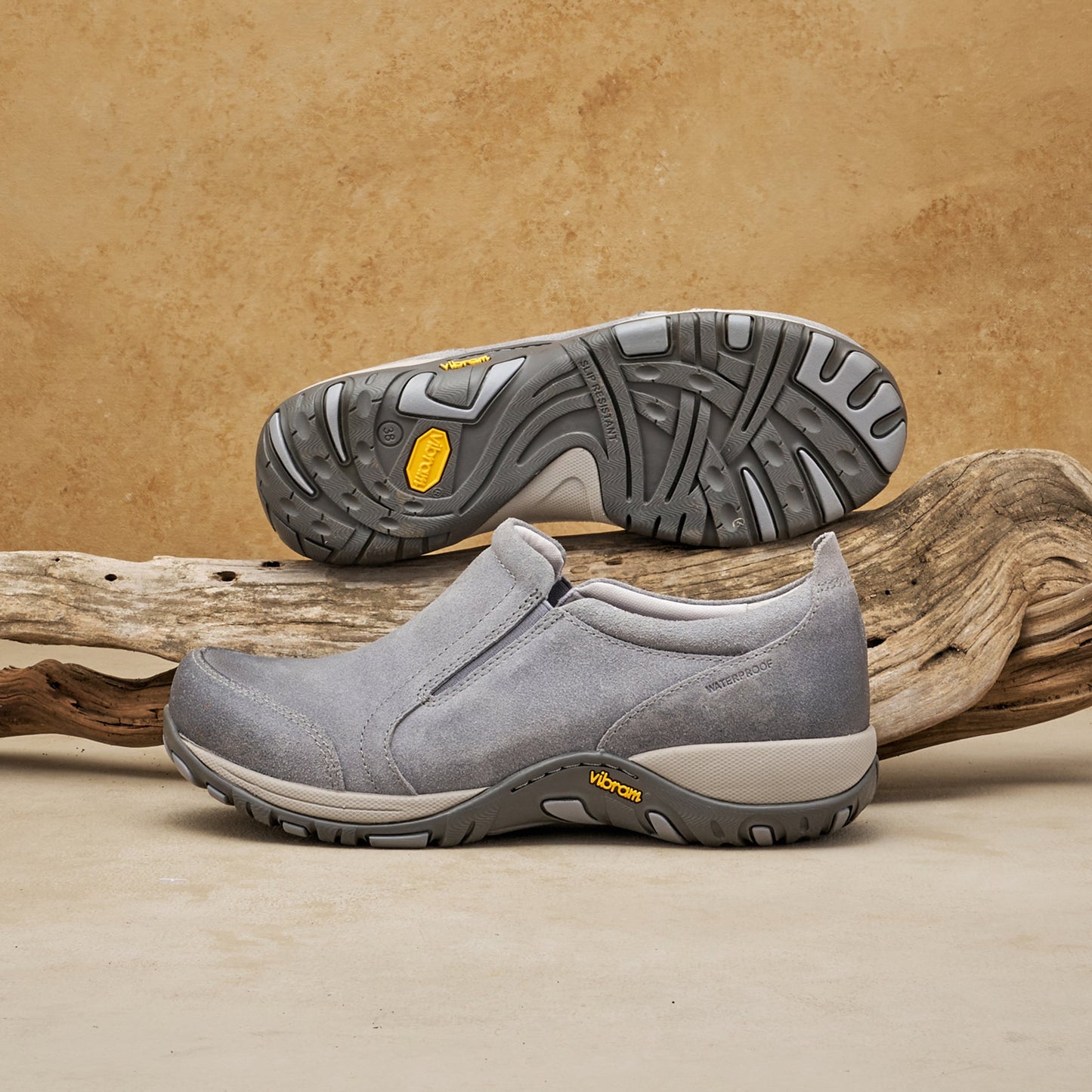 Pippy Grey Waterproof Burnished Suede